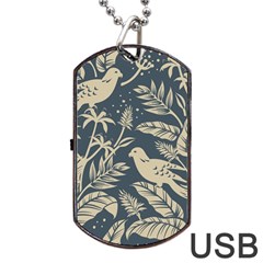 Birds Nature Design Dog Tag Usb Flash (one Side) by Vaneshart