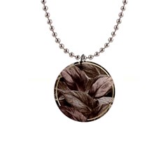 Foliage Circle Card 1  Button Necklace by Vaneshart