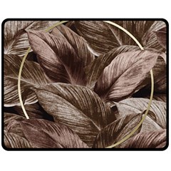 Foliage Circle Card Double Sided Fleece Blanket (medium)  by Vaneshart