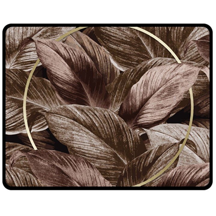 Foliage Circle Card Double Sided Fleece Blanket (Medium) 