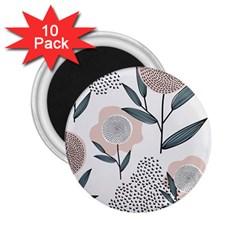 Retro Floral Pattern 2 25  Magnets (10 Pack)  by Vaneshart