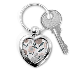 Retro Floral Pattern Key Chain (heart) by Vaneshart