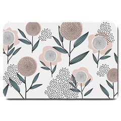 Retro Floral Pattern Large Doormat  by Vaneshart