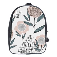 Retro Floral Pattern School Bag (large) by Vaneshart