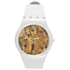 Abstract Grunge Camouflage Background Round Plastic Sport Watch (m) by Vaneshart