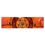 Awesome Skull On A Pentagram With Crows Satin Scarf (Oblong) Front