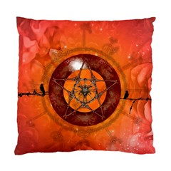 Awesome Skull On A Pentagram With Crows Standard Cushion Case (one Side) by FantasyWorld7