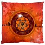 Awesome Skull On A Pentagram With Crows Large Cushion Case (One Side) Front