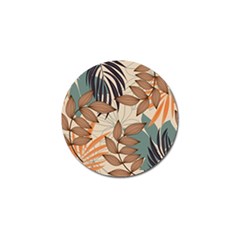 Trend Abstract Seamless Pattern With Colorful Tropical Leaves Plants Beige Golf Ball Marker (4 Pack) by Vaneshart