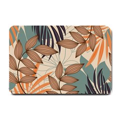 Trend Abstract Seamless Pattern With Colorful Tropical Leaves Plants Beige Small Doormat  by Vaneshart