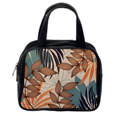 Trend Abstract Seamless Pattern With Colorful Tropical Leaves Plants Beige Classic Handbag (one Side) by Vaneshart