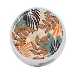 Trend Abstract Seamless Pattern With Colorful Tropical Leaves Plants Beige 4-port Usb Hub (two Sides) by Vaneshart