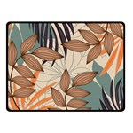 Trend Abstract Seamless Pattern With Colorful Tropical Leaves Plants Beige Fleece Blanket (Small) 50 x40  Blanket Front