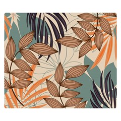 Trend Abstract Seamless Pattern With Colorful Tropical Leaves Plants Beige Double Sided Flano Blanket (small)  by Vaneshart