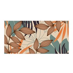 Trend Abstract Seamless Pattern With Colorful Tropical Leaves Plants Beige Satin Wrap by Vaneshart