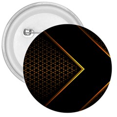 Black Arrow Gold Line Hexagon Mesh Pattern 3  Buttons by Vaneshart