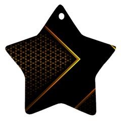 Black Arrow Gold Line Hexagon Mesh Pattern Ornament (star) by Vaneshart