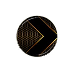 Black Arrow Gold Line Hexagon Mesh Pattern Hat Clip Ball Marker (4 Pack) by Vaneshart