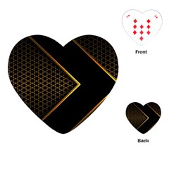 Black Arrow Gold Line Hexagon Mesh Pattern Playing Cards Single Design (heart) by Vaneshart