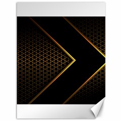 Black Arrow Gold Line Hexagon Mesh Pattern Canvas 36  X 48  by Vaneshart