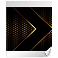 Black Arrow Gold Line Hexagon Mesh Pattern Canvas 11  X 14  by Vaneshart