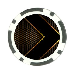 Black Arrow Gold Line Hexagon Mesh Pattern Poker Chip Card Guard (10 Pack) by Vaneshart