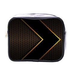 Black Arrow Gold Line Hexagon Mesh Pattern Mini Toiletries Bag (one Side) by Vaneshart