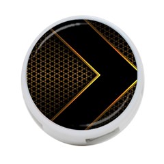 Black Arrow Gold Line Hexagon Mesh Pattern 4-port Usb Hub (two Sides) by Vaneshart