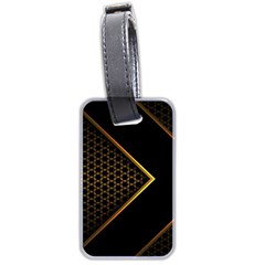 Black Arrow Gold Line Hexagon Mesh Pattern Luggage Tag (two Sides) by Vaneshart