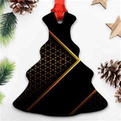 Black Arrow Gold Line Hexagon Mesh Pattern Ornament (christmas Tree)  by Vaneshart