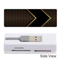 Black Arrow Gold Line Hexagon Mesh Pattern Memory Card Reader (stick) by Vaneshart