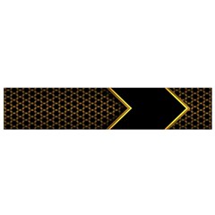 Black Arrow Gold Line Hexagon Mesh Pattern Small Flano Scarf by Vaneshart