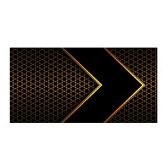 Black Arrow Gold Line Hexagon Mesh Pattern Satin Wrap by Vaneshart