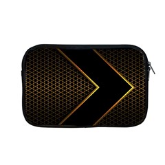 Black Arrow Gold Line Hexagon Mesh Pattern Apple Macbook Pro 13  Zipper Case by Vaneshart