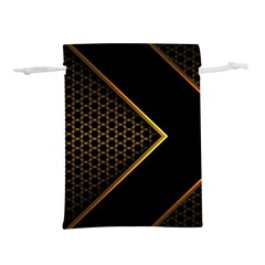 Black Arrow Gold Line Hexagon Mesh Pattern Lightweight Drawstring Pouch (s)