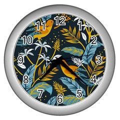 Birds Nature Design Wall Clock (silver) by Vaneshart