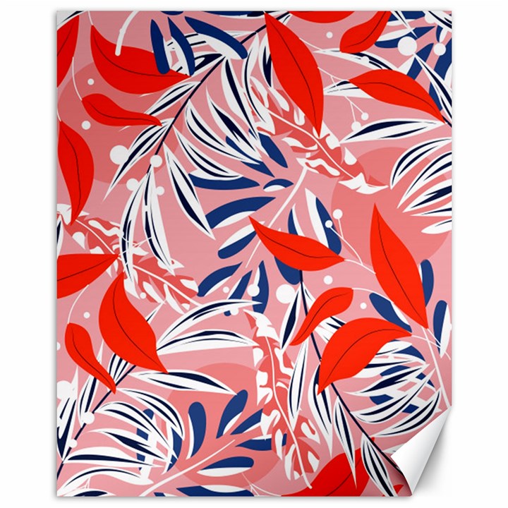 Tropical Seamless Pattern With Colorful Leaves Plants Canvas 11  x 14 