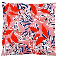 Tropical Seamless Pattern With Colorful Leaves Plants Large Flano Cushion Case (two Sides) by Vaneshart