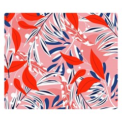 Tropical Seamless Pattern With Colorful Leaves Plants Double Sided Flano Blanket (small)  by Vaneshart