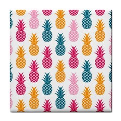 Tropic Fruit Pineapple Seamless Pattern Design Vector Illustration Tile Coaster by Vaneshart