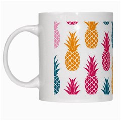 Tropic Fruit Pineapple Seamless Pattern Design Vector Illustration White Mugs by Vaneshart