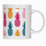 Tropic Fruit Pineapple Seamless Pattern Design Vector Illustration White Mugs Right