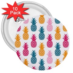 Tropic Fruit Pineapple Seamless Pattern Design Vector Illustration 3  Buttons (10 Pack)  by Vaneshart