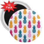 Tropic Fruit Pineapple Seamless Pattern Design Vector Illustration 3  Magnets (10 pack)  Front