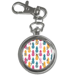 Tropic Fruit Pineapple Seamless Pattern Design Vector Illustration Key Chain Watches by Vaneshart