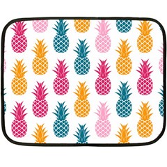 Tropic Fruit Pineapple Seamless Pattern Design Vector Illustration Fleece Blanket (mini) by Vaneshart