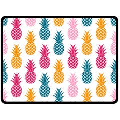 Tropic Fruit Pineapple Seamless Pattern Design Vector Illustration Fleece Blanket (large)  by Vaneshart