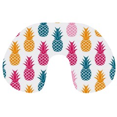 Tropic Fruit Pineapple Seamless Pattern Design Vector Illustration Travel Neck Pillow by Vaneshart