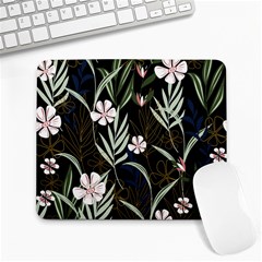 Trending Abstract Seamless Pattern With Colorful Tropical Leaves Plants Black Background Large Mousepads by Vaneshart