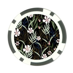 Trending Abstract Seamless Pattern With Colorful Tropical Leaves Plants Black Background Poker Chip Card Guard (10 Pack) by Vaneshart